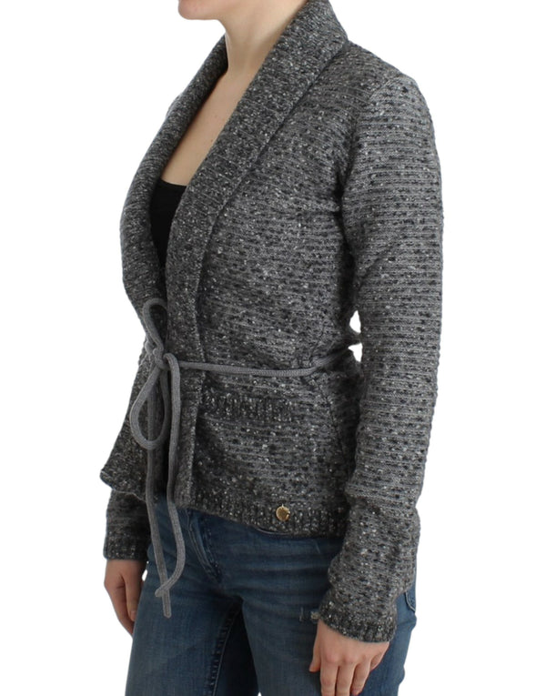 Elegant Gray Wool Blend Cardigan Cavalli