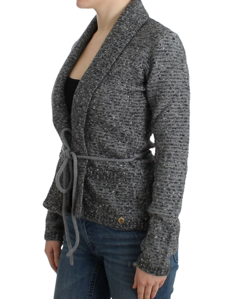 Elegant Gray Wool Blend Cardigan Cavalli