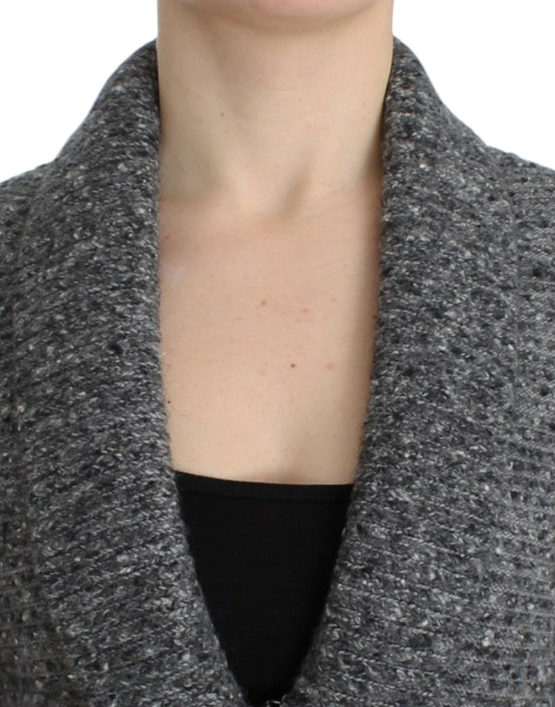 Elegant Gray Wool Blend Cardigan Cavalli