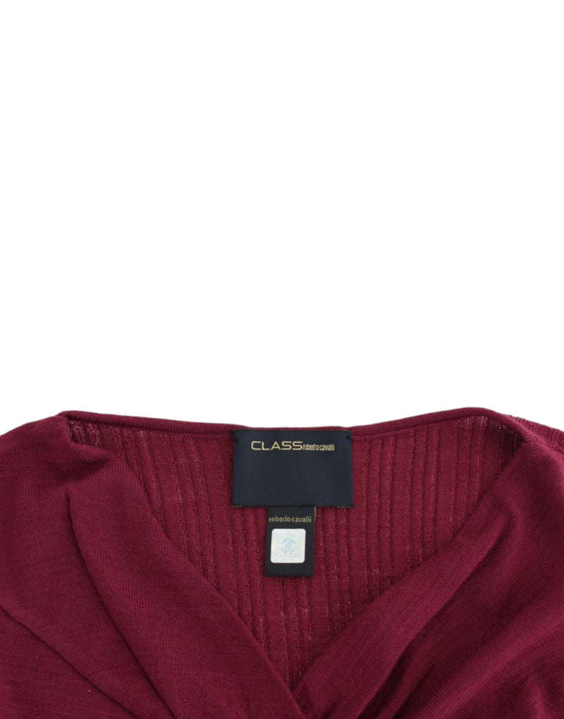 Elegant Purple Keyhole Wool Sweater Cavalli