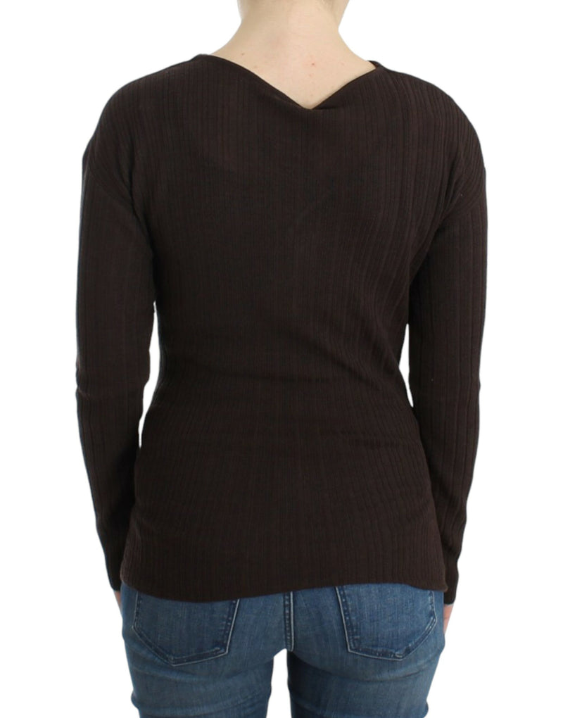 Chic Keyhole Virgin Wool Sweater Cavalli