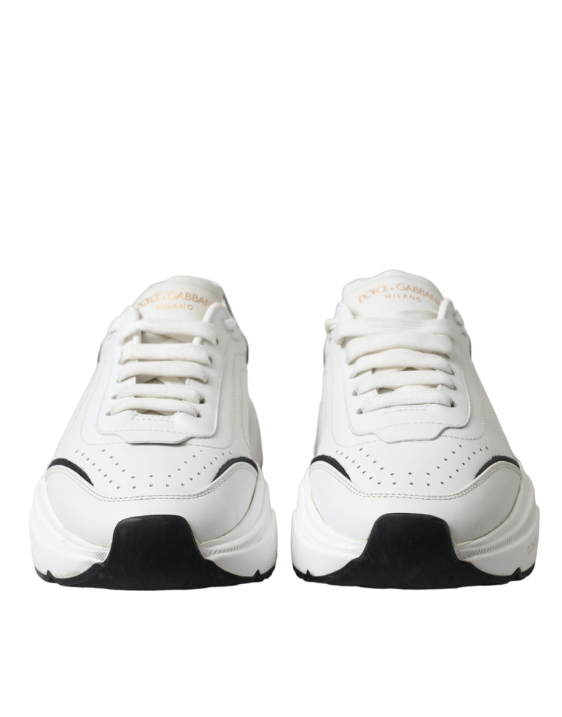 Chic Black & White Daymaster Leather Sneakers Dolce & Gabbana