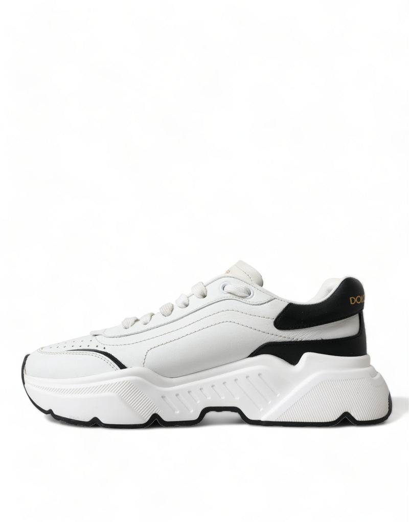 Chic Black & White Daymaster Leather Sneakers Dolce & Gabbana