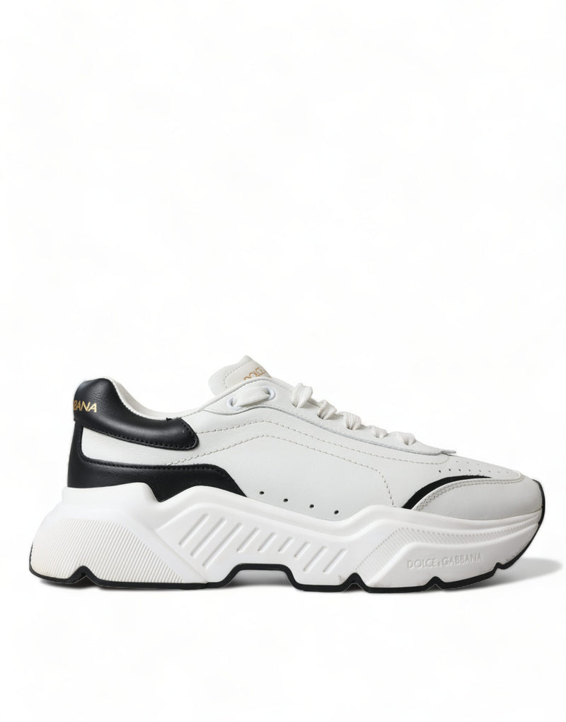 Chic Black & White Daymaster Leather Sneakers Dolce & Gabbana