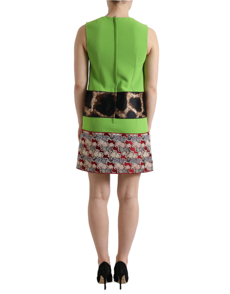 Chic Apple Green Shift Dress Dolce & Gabbana