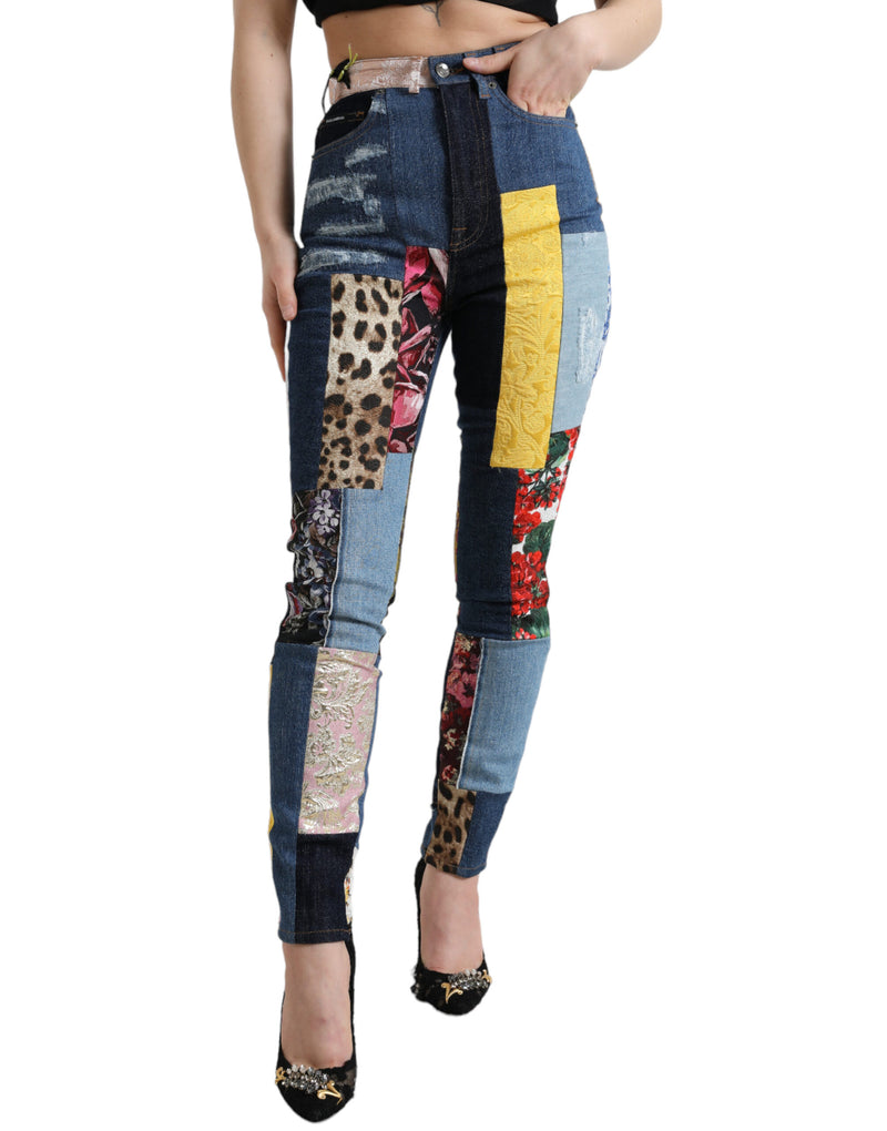 Vibrant Patchwork Skinny Jeans Dolce & Gabbana