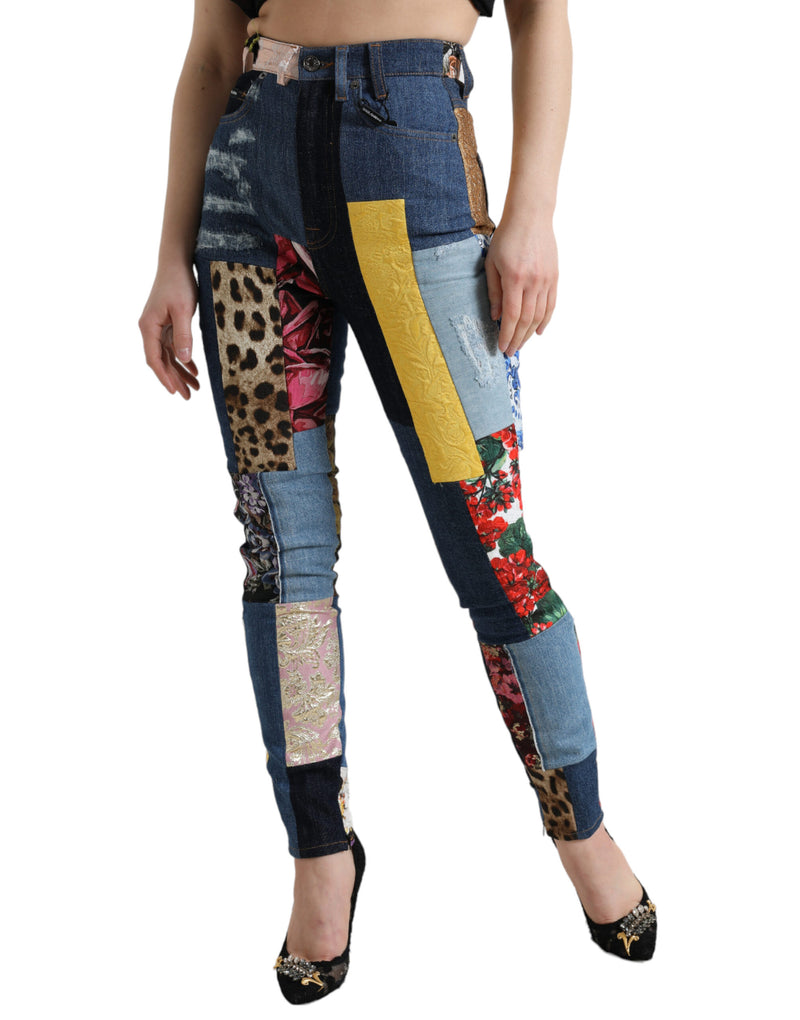 Vibrant Patchwork Skinny Jeans Dolce & Gabbana