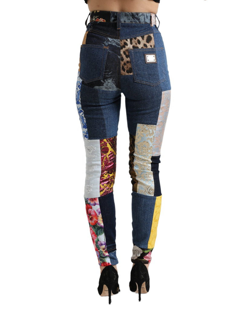 Vibrant Patchwork Skinny Jeans Dolce & Gabbana