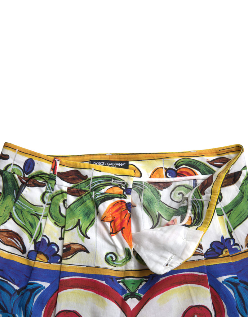 Majolica Print Tapered Cotton Pants Dolce & Gabbana