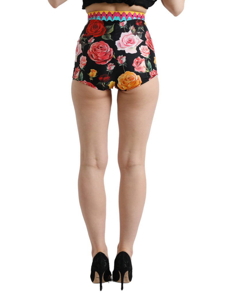 Multicolor Silk High Waist Hot Pants Dolce & Gabbana