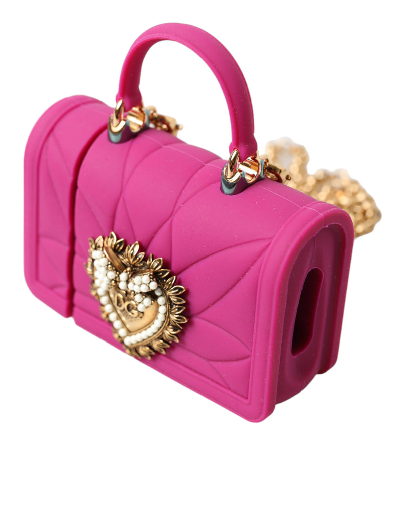 Chic Quilted Silicone Airpods Case - Pink & Gold Dolce & Gabbana