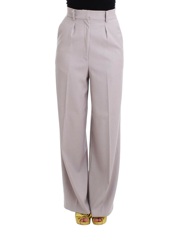 Sophisticated High Waisted Gray Pants Cavalli