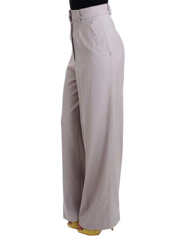 Sophisticated High Waisted Gray Pants Cavalli