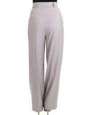 Sophisticated High Waisted Gray Pants Cavalli