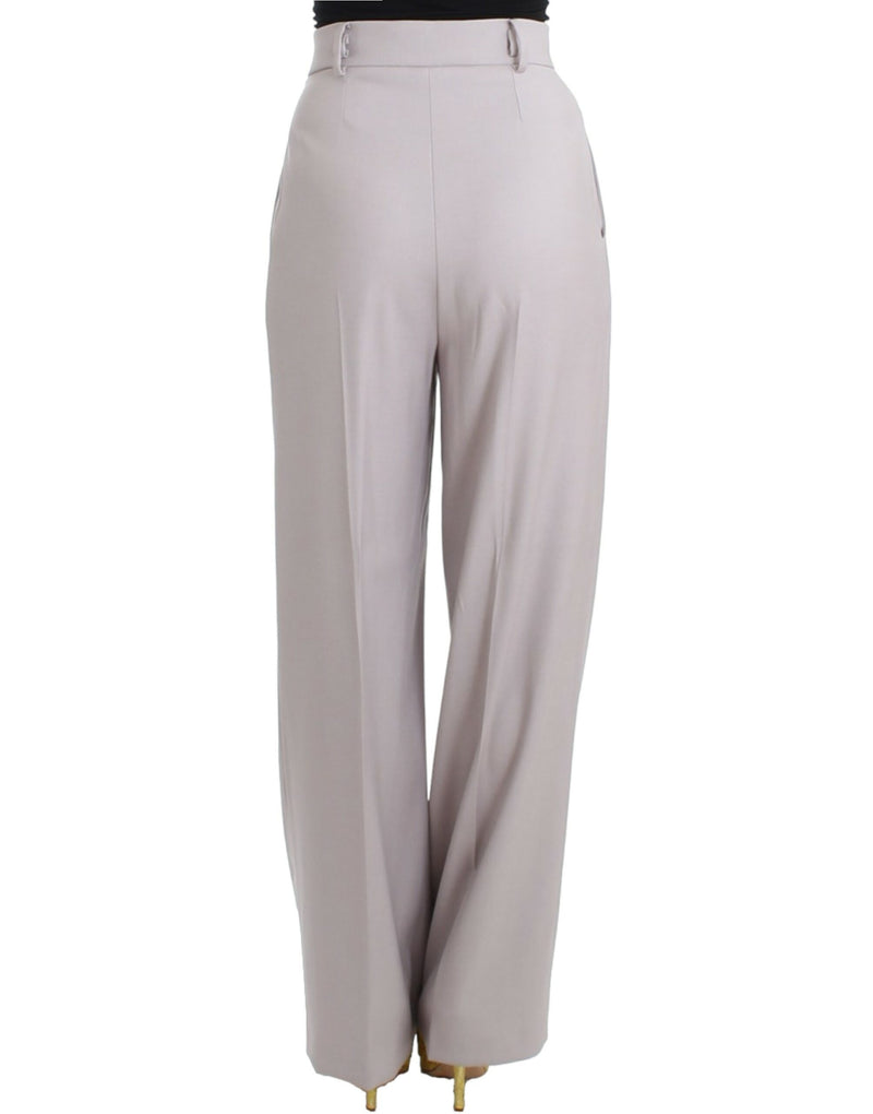 Sophisticated High Waisted Gray Pants Cavalli