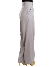 Sophisticated High Waisted Gray Pants Cavalli