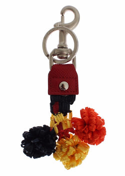 Multicolor Sicily Raffia Leather Keychain Dolce & Gabbana