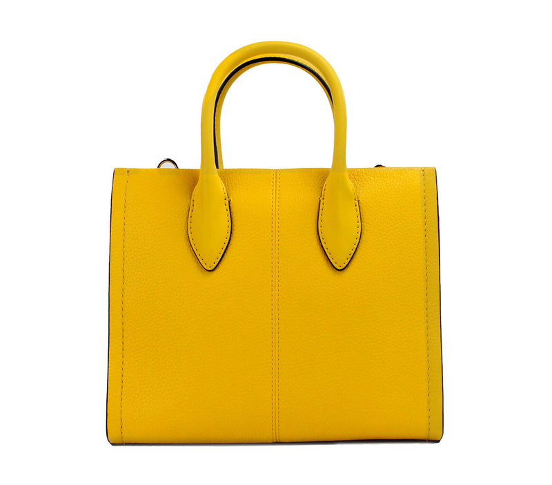 Mirella Small Jasmine Yellow Leather Top Zip Shopper Tote Bag Michael Kors