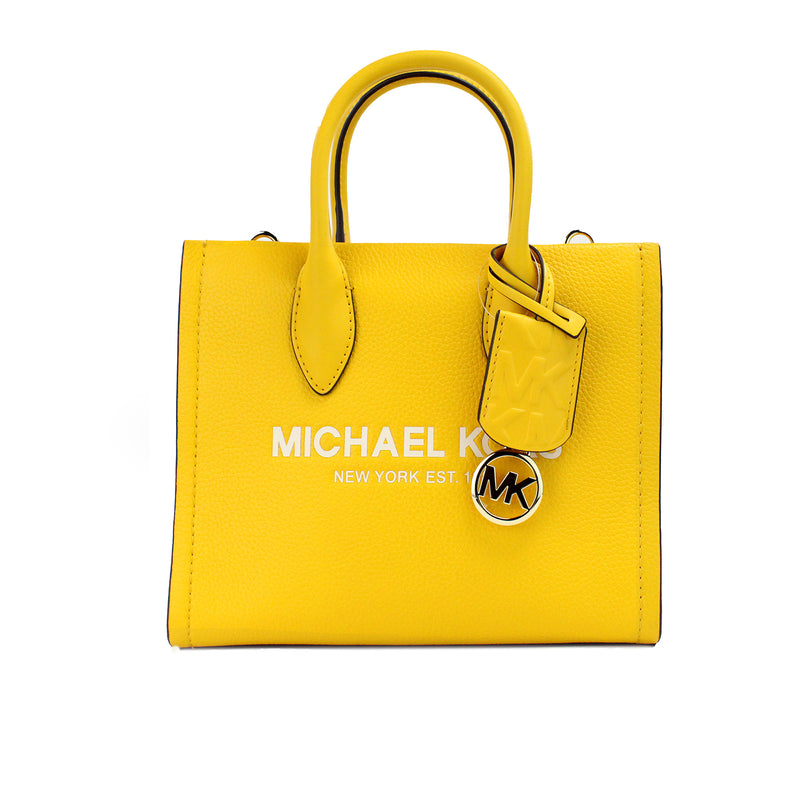 Mirella Small Jasmine Yellow Leather Top Zip Shopper Tote Bag Michael Kors