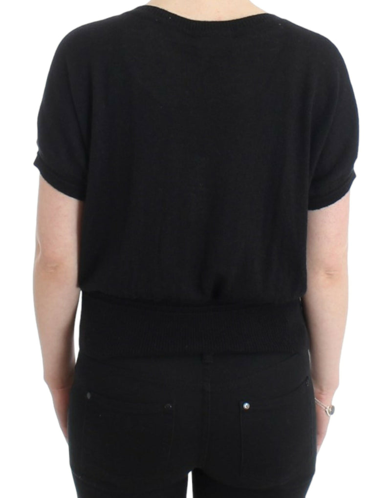 Elegant Short Sleeved Black Jumper Cavalli