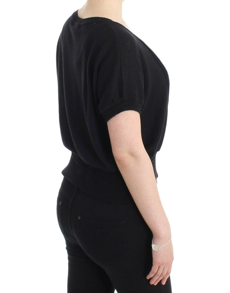 Elegant Short Sleeved Black Jumper Cavalli