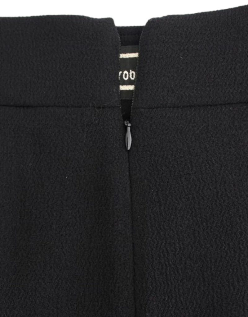 Elegant Black Wool Pencil Skirt Cavalli