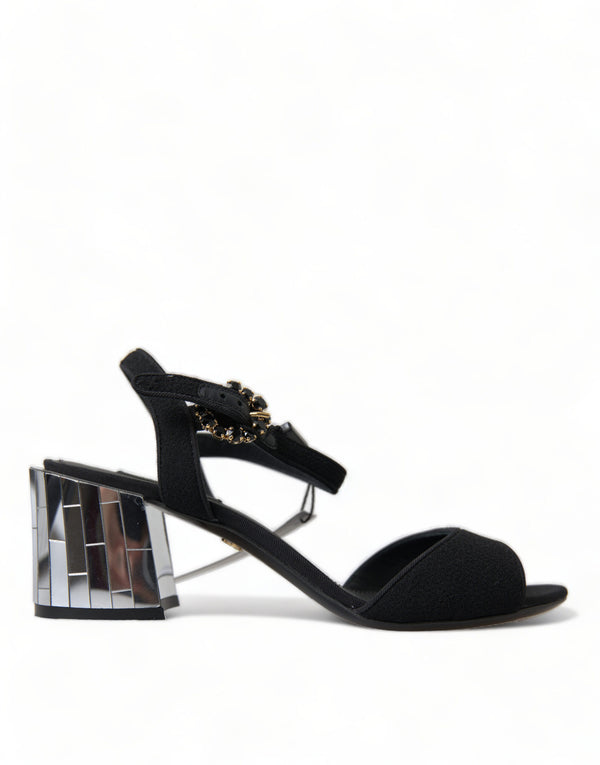 Elegant Ankle Strap Sandals with Mirror Heels Dolce & Gabbana