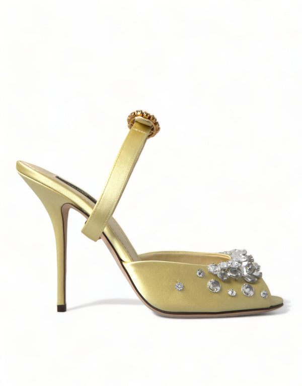 Crystal Embellished Silk Sandals Dolce & Gabbana