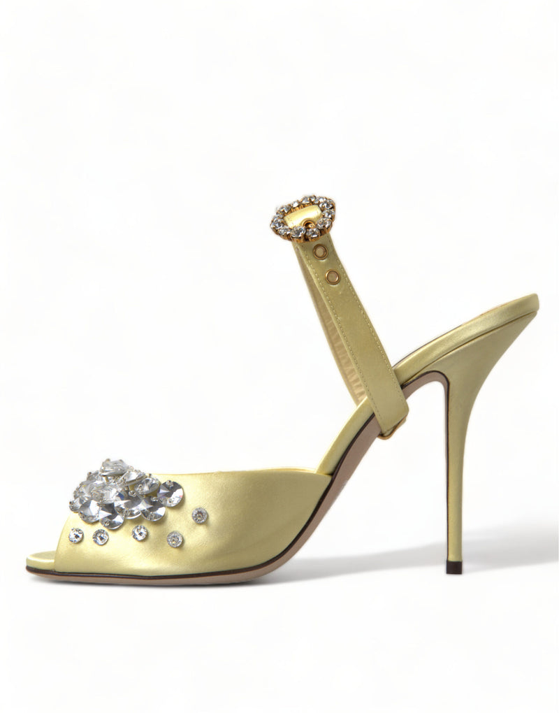 Crystal Embellished Silk Sandals Dolce & Gabbana