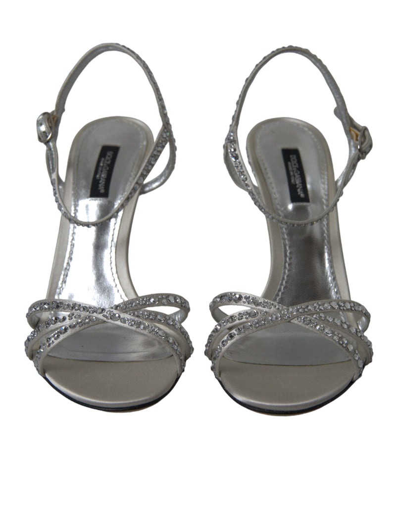 Elegant Crystal Embellished Heels Sandals Dolce & Gabbana