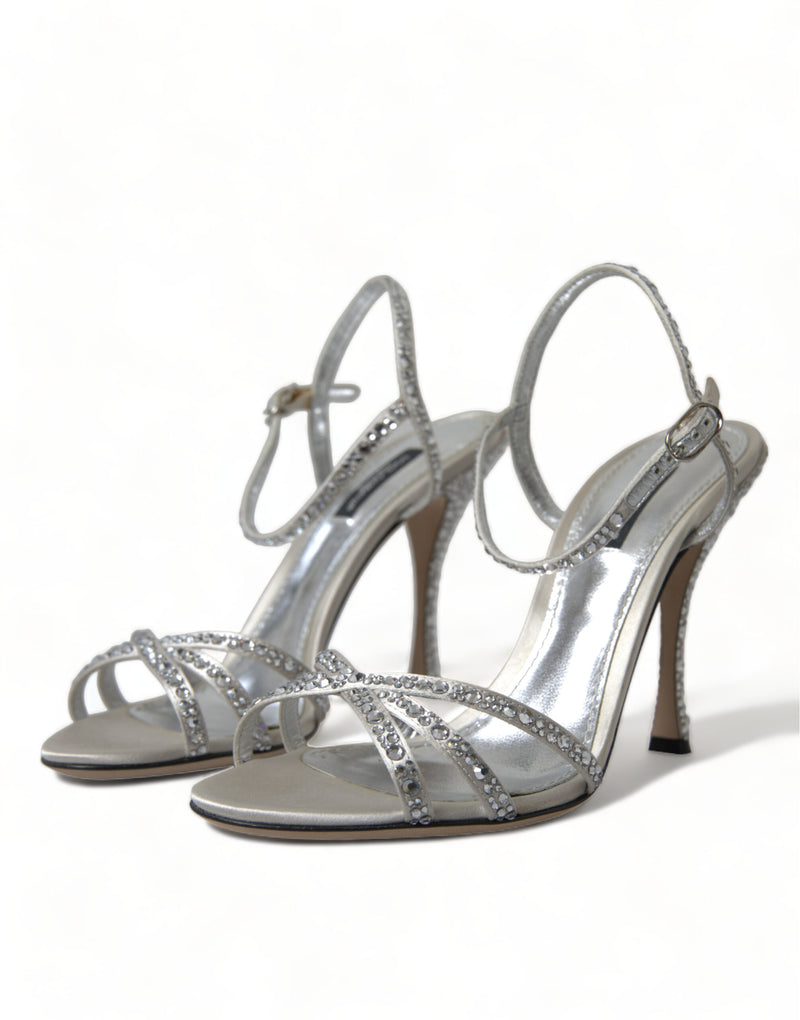 Elegant Crystal Embellished Heels Sandals Dolce & Gabbana