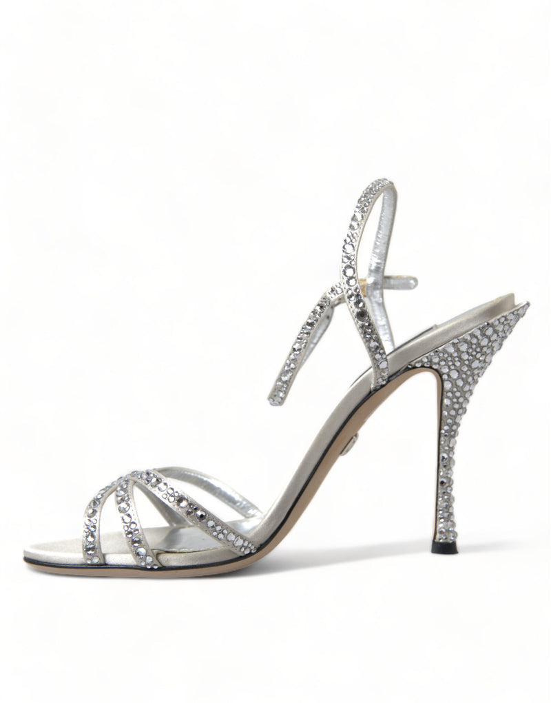 Elegant Crystal Embellished Heels Sandals Dolce & Gabbana