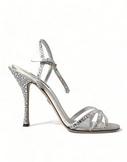 Elegant Crystal Embellished Heels Sandals Dolce & Gabbana