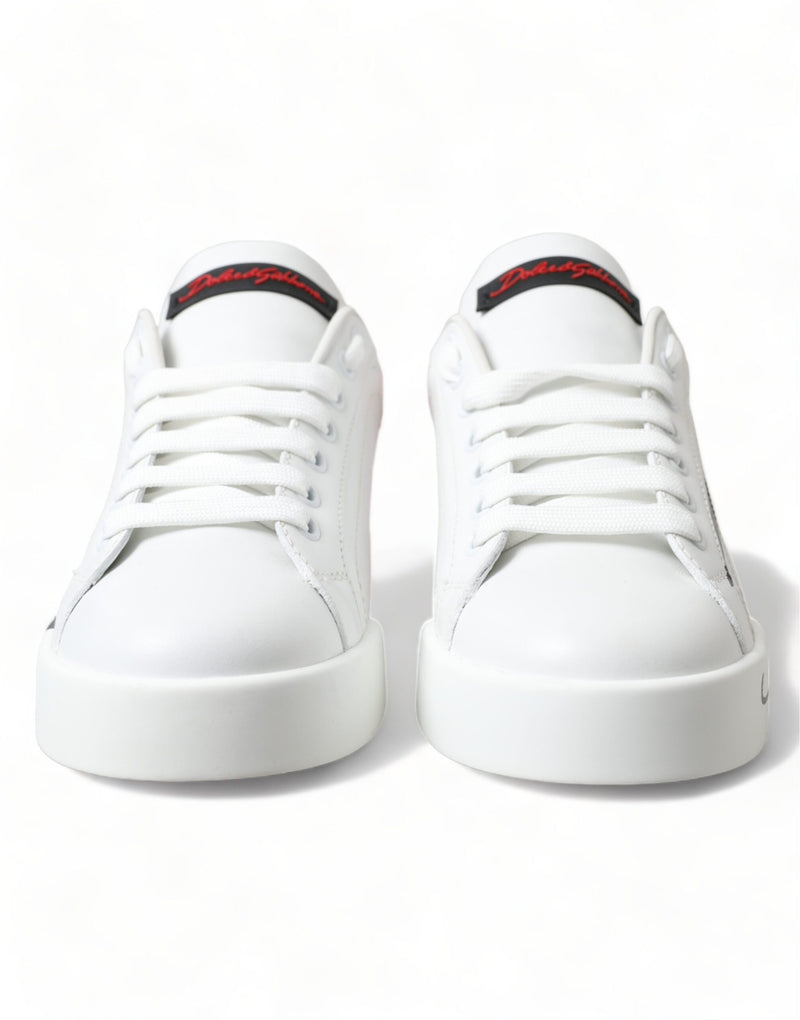 Elegant White Leather Portofino Sneakers Dolce & Gabbana