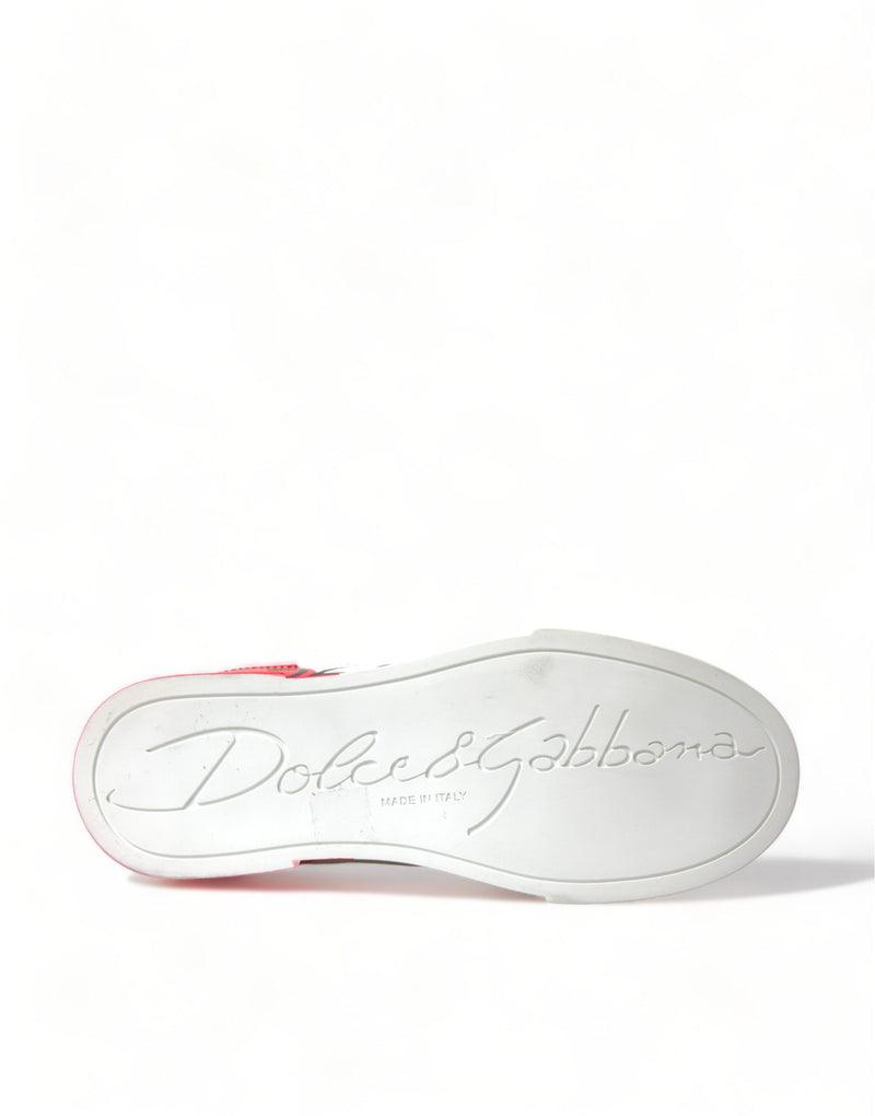 Elegant White Leather Portofino Sneakers Dolce & Gabbana