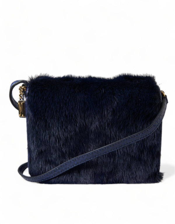 Exquisite Blue Mink Fur Shoulder Bag Dolce & Gabbana