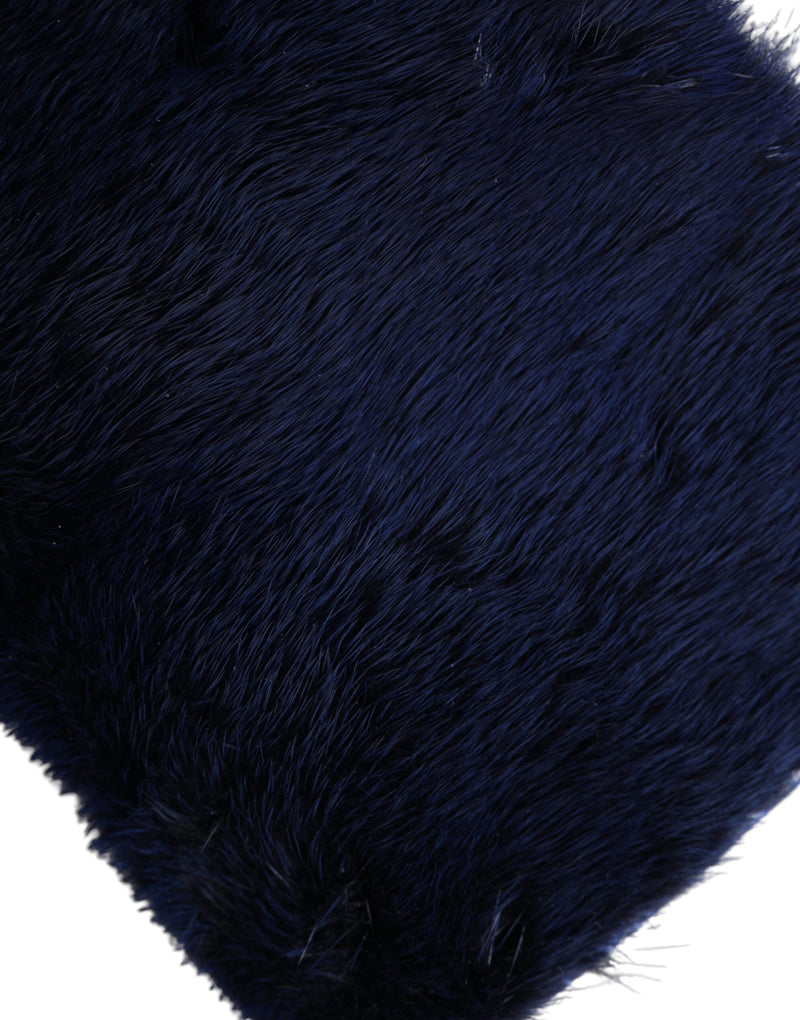 Exquisite Blue Mink Fur Shoulder Bag Dolce & Gabbana