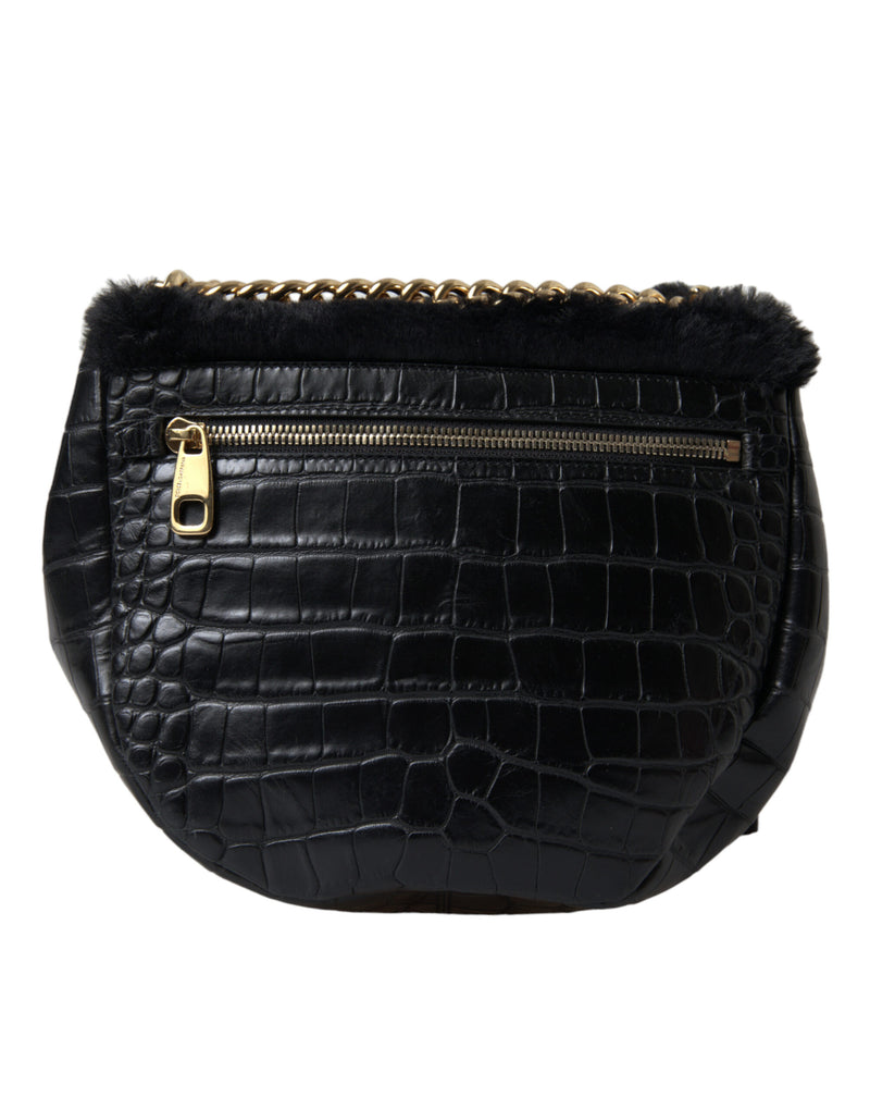 Exquisite Croc-Embossed Panther Shoulder Bag Dolce & Gabbana