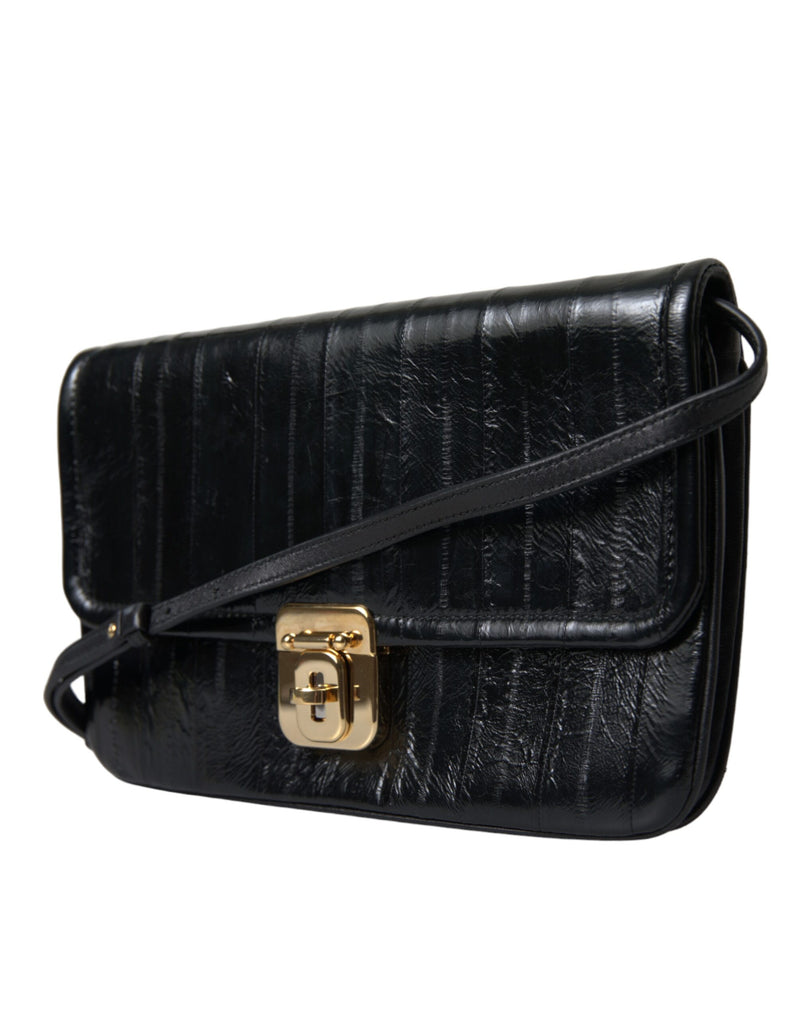 Elegant Eelskin Leather Shoulder Bag Dolce & Gabbana