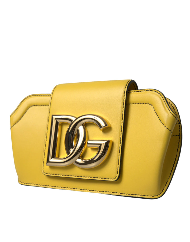 Exquisite Yellow Leather Eyewear Case Dolce & Gabbana