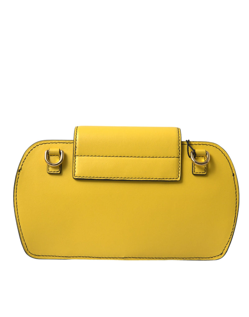 Exquisite Yellow Leather Eyewear Case Dolce & Gabbana