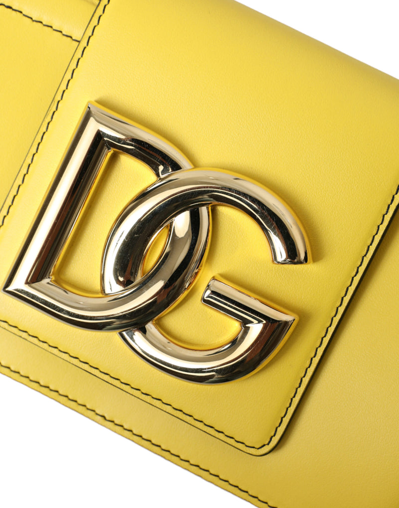 Exquisite Yellow Leather Eyewear Case Dolce & Gabbana