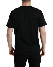 Sleek Cotton Round Neck T-Shirt with Chain Detail Dolce & Gabbana