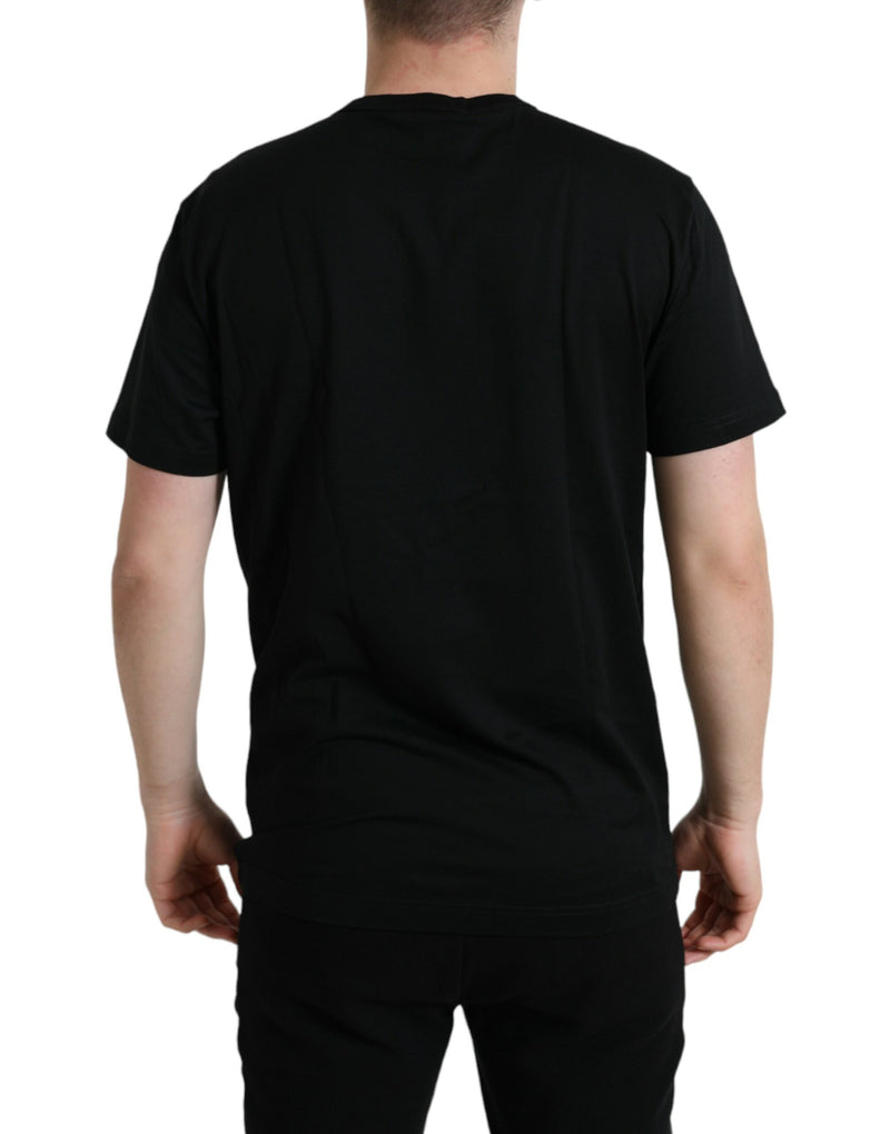 Sleek Cotton Round Neck T-Shirt with Chain Detail Dolce & Gabbana