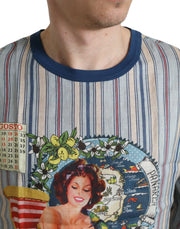 Elegant Linen T-Shirt with AGOSTO Motif Dolce & Gabbana