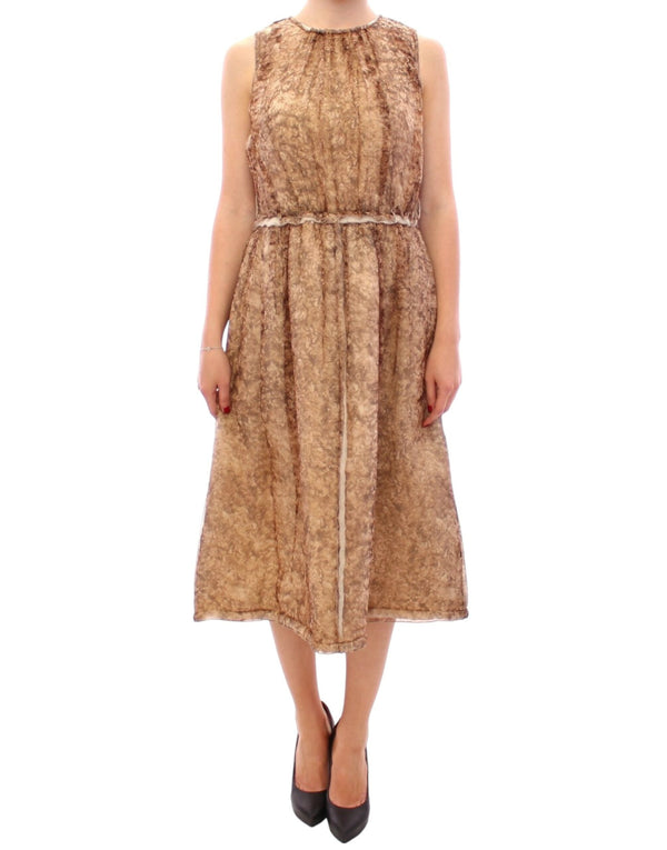 Elegant Silk Sleeveless Knee-Length Dress Dolce & Gabbana