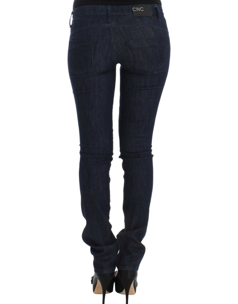 Chic Dark Blue Skinny Leg Jeans Costume National