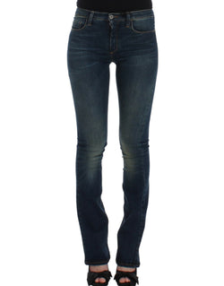 Chic Blue Straight Leg Designer Jeans Costume National