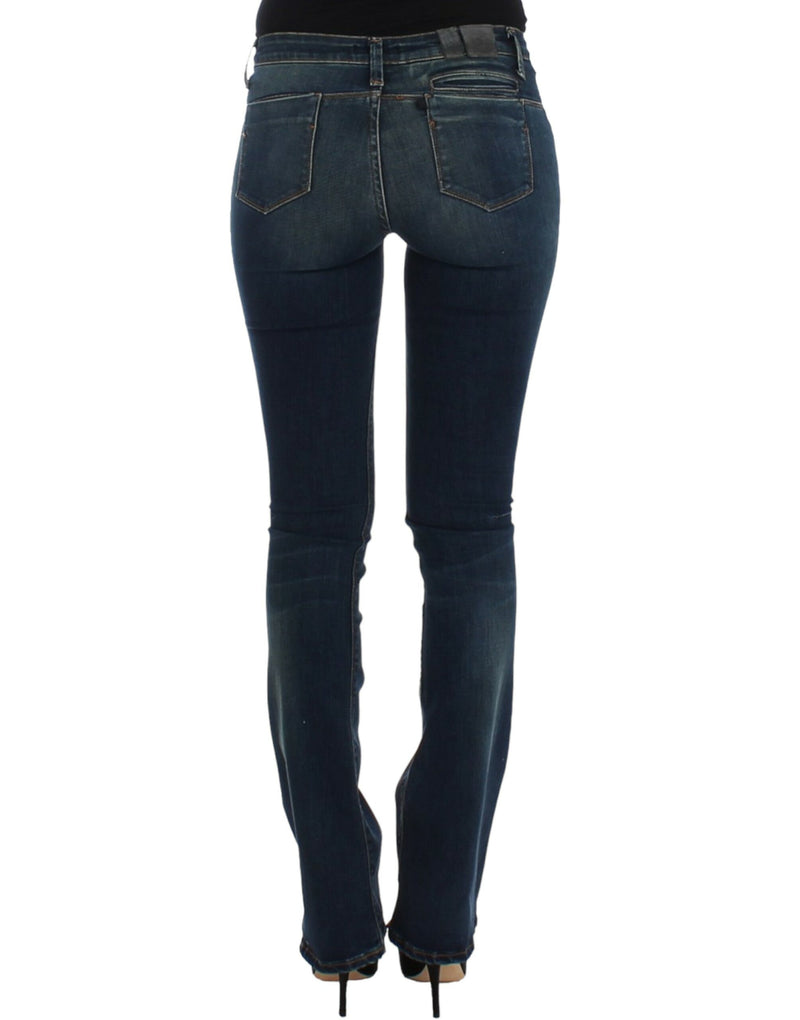 Chic Blue Straight Leg Designer Jeans Costume National