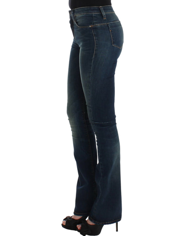 Chic Blue Straight Leg Designer Jeans Costume National